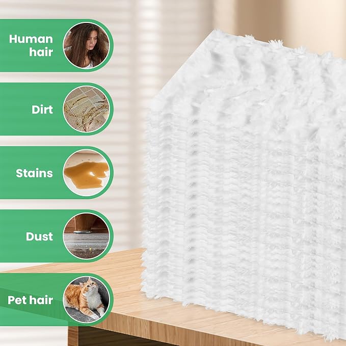 Pure Realm 60 Count for Swiffer Dry Cloths Compatible with Swiffer Sweeper& Mop Deluxe 2-in-1 Floor Mopping and Limited Edition Pink Wicked, Cleaning Dust and Hair, for Swiffer Dry Sweeping Cloths