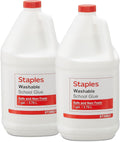 Staples Washable Liquid School Glue, 128 oz., White, 2/Pack