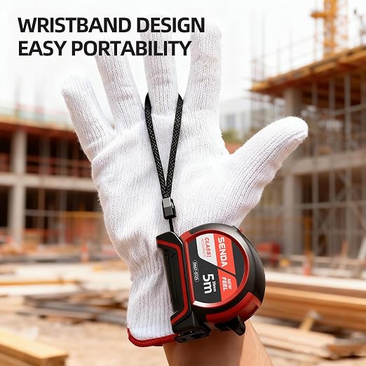 SENDA 4 Pack Tape Measure 16FT with 1/8 Fraction, Double-Hook Measuring Tape Retractable with 1 Inch Wide Blade & Belt Clip, ABS TPR Rubber Protection,Matte Nylon-Coated Blade for DIY, Construction