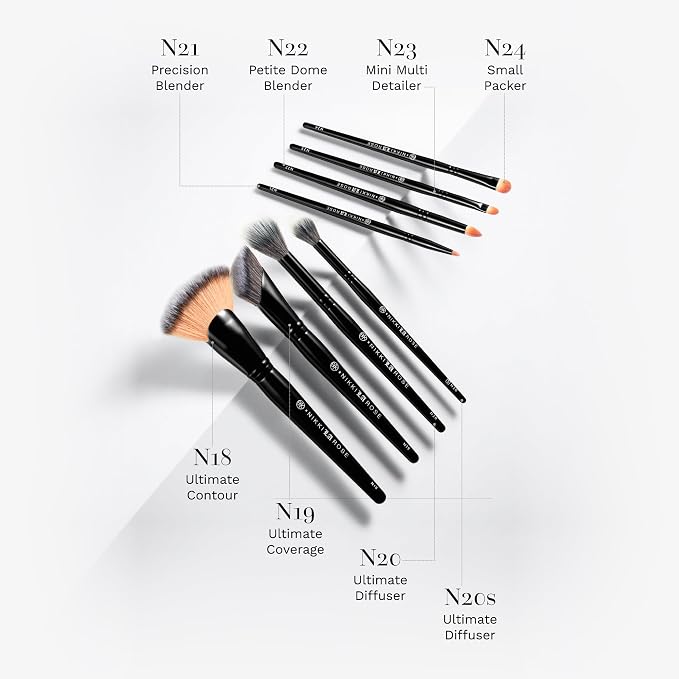 BK BEAUTY Nikki La Rose Pro Artist Brush Set Vol. 2 (8PC) – Celebrity MUA Designed Makeup Brushes for Contour, Coverage, Powder, Blush & Eye Detailing | Vegan, Cruelty-Free, Ultra-Soft Bristles