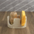 Nawgnail Natural Travertine Marble 2-Slot Sponge Holder for Kitchen Counter, 2-in-1 Stone Drying Rack, Sponge Caddy for Sink Organizer - Beige Travertine