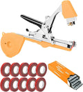 Plant Tying Machine Plant Tying Machine with Green Tape Plant Tape Gun Plant Tying Machine Tool Plant Strapping Machine Garden Agricultural Tools for Grape Tomato Cucumber Vine, Yellow
