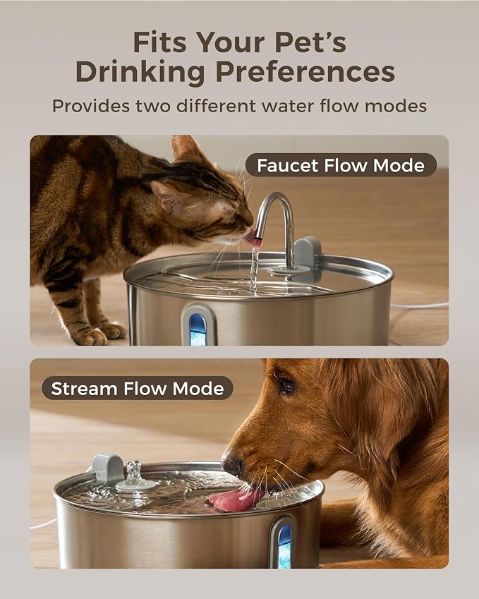Smartoo 7L/236oz Stainless Steel Dog Water Fountain for Large Dogs,6Filters | 25dB Ultra-Quiet Automatic Pet Water Dispenser with Deeper Bowl, 4-Stage Filtration,Ideal for Big Breeds,Multi-Pet Households
