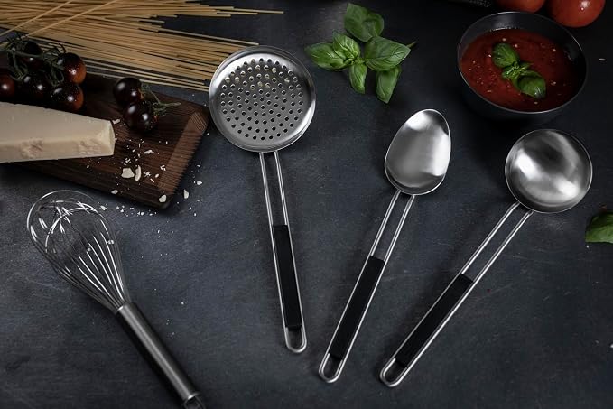 Kuhn Rikon Essential Ladle – Stainless Steel Bowl with Comfortable Handle for Serving Soups, Stews & Sauces