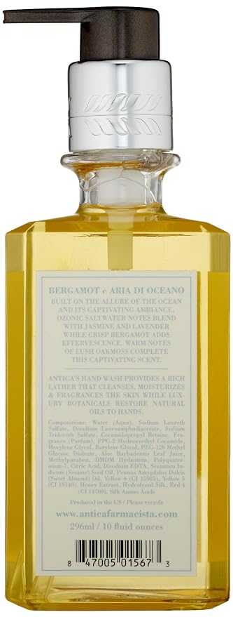 Antica Farmacista Hand & Body Wash - Luxury Nourishing & Hydrating Hand Cleansing Wash - Bath & Body Gift - Bergamot & Ocean Aria, 10 fl oz