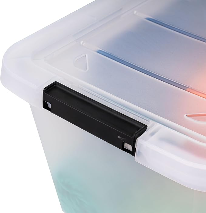 IRIS USA 6-Pack Clip Box with Latching Lids, 13 Quart Craft Storage Bins, Art & Writing Supply Containers for Home, Office & Classroom Organization