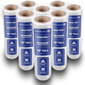 International Plastics Co. 18" Plastic Stretch Film/Wrap 1200ft 500% Stretch Clear Cling Durable Adhering Packing Moving Packaging Heavy Duty Shrink (18" - 17" Styles, 8 Pack)
