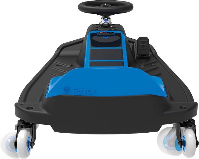 Razor Crazy Cart Shift Electric Go Kart for Kids Ages 6+ - 12V Drifting System, High/Low Speed Switch, Simplified Drifting, Riders up to 120 lbs, Black/Blue