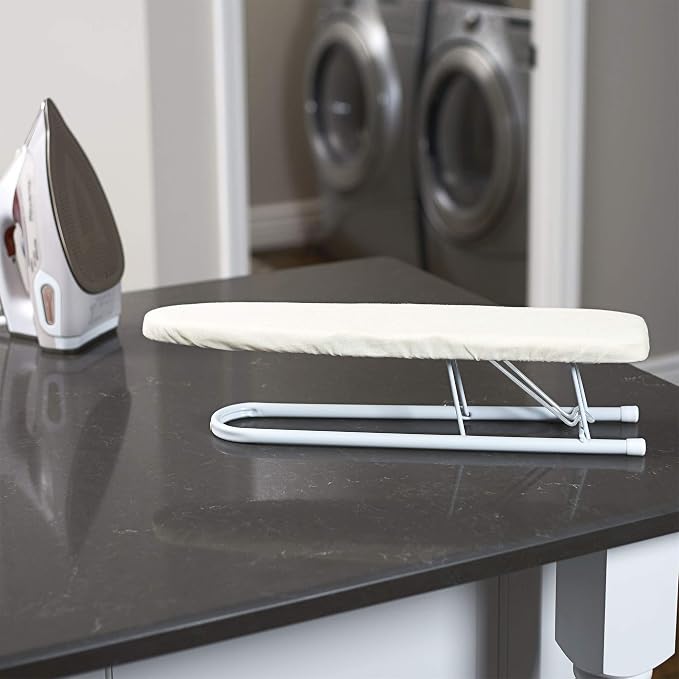 Household Essentials Basic Sleeve Mini Ironing Board | Natural Cover and White Finish | 4.5" x 20" Ironing Surface