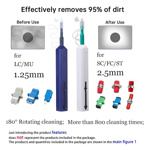-10pcs Optical Fiber Cleaning Pen 2.5mm Ferrules SC/ST/FC Optical Fiber Connector Cleaning Pen Been Cleaned for More Than 800 Times