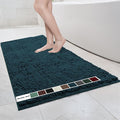 Muddy Mat® | Chenille Bathroom Rugs Quick Dry Microfiber Mats Non Slip Washable, Extra Thick, Soft and Highly Absorbent Bath Mats for Bathroom, Kitchen, and Shower Floor - Atlantic Blue 35"x59"
