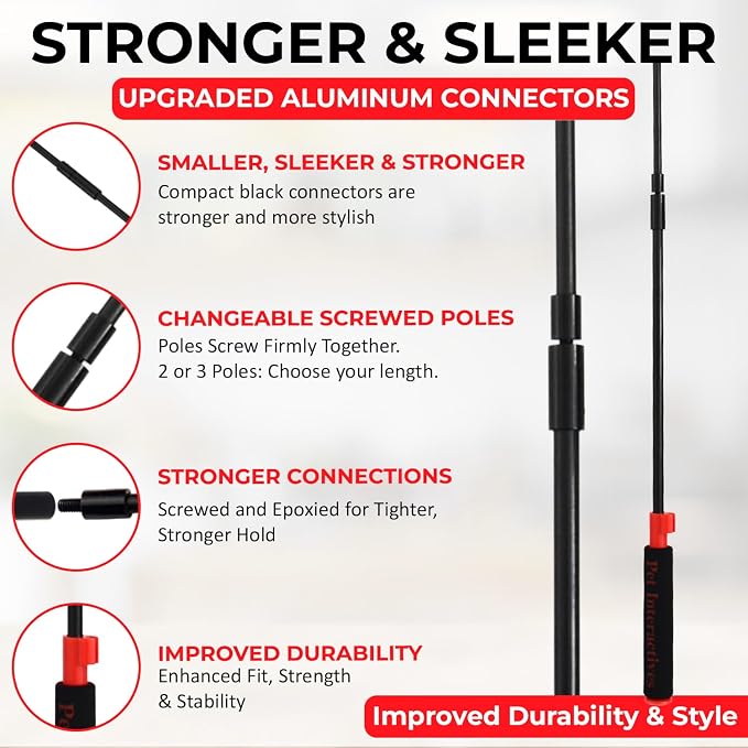 PET Wrangler 2.0 - Upgraded Flirt Pole for Dogs, Interactive Dog Toy with Reinforced 50" Pole &10ft Cord, Creates Extended Play Area, 3 Changeable Lures for Training, Exercise, & Enrichment