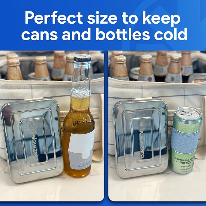 Below Zero Reusable Stainless Steel Ice Pack | Stainless Steel Reusable Ice Pack Keeps Food and Drinks Cold | Ideal for Lunch Bags, Coolers and Travel