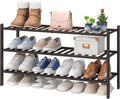 viewcare Long Shoe Rack, Bamboo Wood Shoe Rack for Closet, Entryway & Hallway, 3-Tier Stackable Shoe Shelf