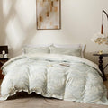 OAITE Duvet Cover Set Queen Size Floral Pattern Ultra Soft 100% Cotton Duvet Cover Sets 3-PC, Breathable Duvet Cover with Zipper Closure & Corner Ties