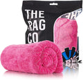 The Rag Company, The Liquid8r M22, Absorbent 70/30 Blend Microfiber Drying Towel for Cars, Trucks, and SUVs, Safe for Detailing, Scratch-Free, Twist Loop, 2200 GSM, 20x20 Inches, Pink