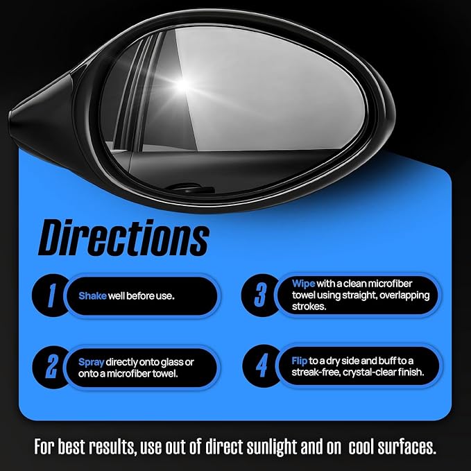 Magic Finish Car Glass Cleaner (1 Gallon) – Ammonia-Free Window Cleaner Spray for Interior & Exterior Auto Glass – Anti-Fog, Streak-Free Car Cleaning Supplies for Tint, Mirrors & Screens