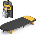 KINGBOARD Tabletop Ironing Board, Small Ironing Board with Iron Holder, Foldable Mini Iron Board, Easy Storage for Travel & Dorm, 12x32 Black & Orange