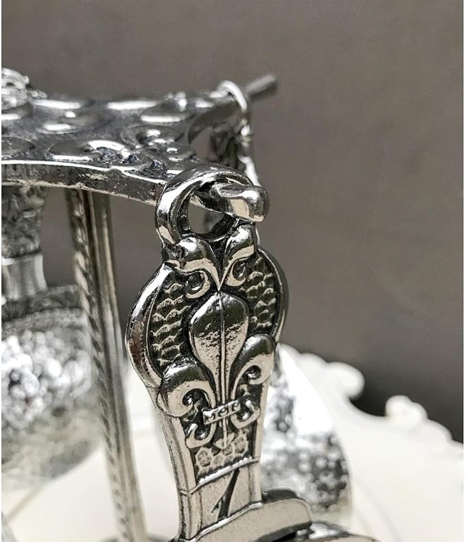 Crosby & Taylor Fleur de Lys Pewter Measuring Cups with Display Post