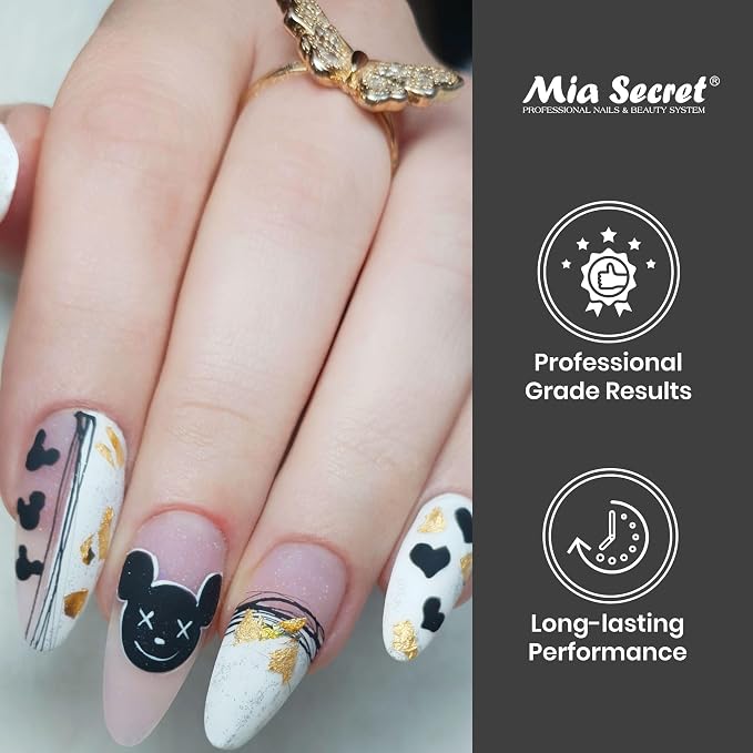 Mia Secret PREMIER NAIL BRUSHES 100% Kolinsky Hair MADE IN USA Prenium Nail Art Brushes (Silver, 4 OR (3D))