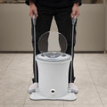 2.4Gal Manual Clothes Dryer Portable Mini Dryer for Clothes, Foot Powered Compact Spin Dryer Machine, Non Electric Laundry Dryer for RV, Camping, School, Apartment, Dorm (White)