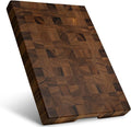 SHUMARU 17.3 × 12.6 × 2" End Grain Cutting Board, Professional Family Size Butcher Block, Thick Exotic Heartwood Chopping Block, Knife-Friendly Wood Cutting Board with Side Handles & Non-Slip Feet