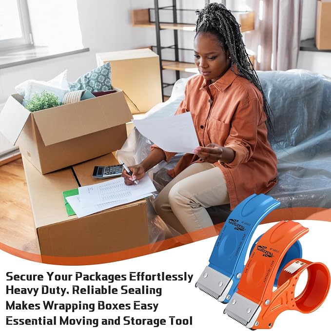 Watersay 6 Pcs 2" Packing Tape Gun Heavy Duty Tape Dispenser for Packing