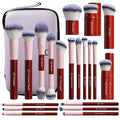 BS-MALL Makeup Brushes Kit – Professional Makeup Tools with Travel Case, Includes Foundation, Powder, Concealer, Lip & Eyeshadow Brushes for Daily Use & Versatile Occasions (Vermilion-Pink)
