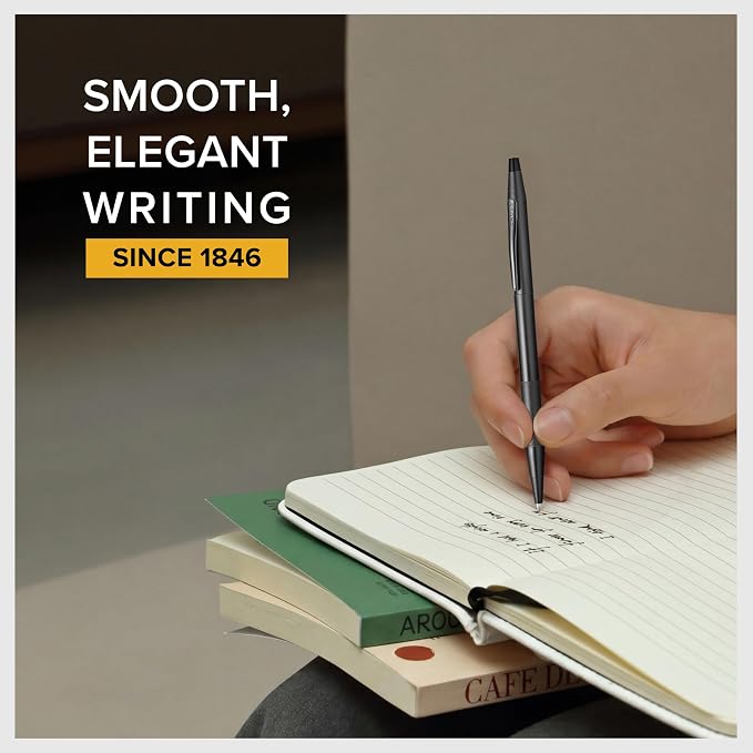 Cross Classic Century Black PVD Micro-knurl Ballpoint Pen - Refillable Pen for Effortless Writing - Black Ink - Durable Construction - Premier Distinctive Look - Gift-Ready
