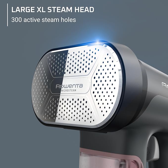 Rowenta Pure Force 3-in-1 Steamer Iron for Clothes XL Soleplate DR8865 | 40% larger soleplate, 300% more steam, 5 settings, Reversible pad system, 7.1 oz tank, 12 min autonomy, Auto-off