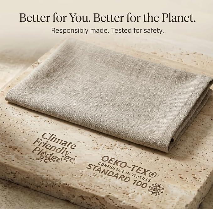 Urban Villa Harvest Kitchen Towels Premium Quality 100% Cotton Solid Kitchen Towels Set of 6 Ultra Soft Size 20X30 Inches Chambray Beige/White Color Kitchen Towel Highly Absorbent Kitchen Towels