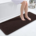 OLANLY Bathroom Runner Rugs 47x17, Extra Soft Absorbent Chenille Bath Rugs, Rubber Backing Quick Dry, Machine Washable Long Bath Mats for Bathroom Floor, Tub and Shower, Home Decor Accessories, Brown