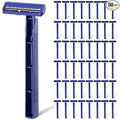 Chumia Twin Blade Razors for Men Stainless Steel Disposable Razors Men Bulk Plastic Shavers Multipurpose Portable Manual Disposable Shavers for Bathing Hotel Travel (50 Pieces)