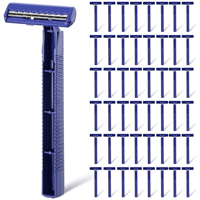 Chumia Twin Blade Razors for Men Stainless Steel Disposable Razors Men Bulk Plastic Shavers Multipurpose Portable Manual Disposable Shavers for Bathing Hotel Travel(600 Pieces)