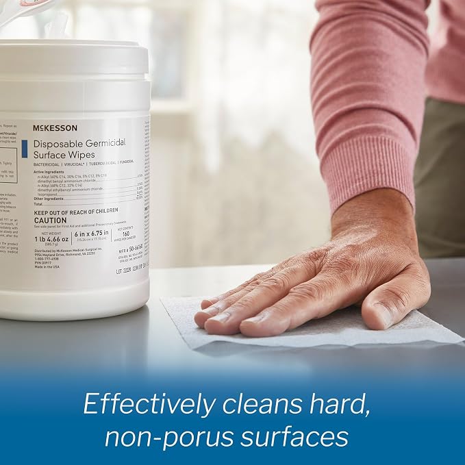 McKesson Surface Disinfectant Wipe Canister Alcohol Scent 160 Ct 50-66160