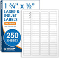 1.75" X 0.5" Matte White Return Address Labels (250 Sheets, 20000 Stickers) Mailing Labels for Envelopes, File Folder Stickers for Laser & Inkjet Printers - Spartan Industrial Template R002