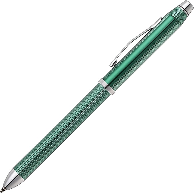 Cross Tech3+ Refillable Multi-Function Ballpoint Pen with Stylus, Medium Ballpen (Black and Red Ink) and Pencil, in one sleek writing instrument.Includes Luxury Gift Box - Translucent Green Barrel.