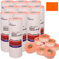 Perco Fluorescent Red Price Marking Labels - 90,000 Blank Labels for Garvey 22-66/22-77/22-88 Two Line Pricing Gun with Ink Rolls Included - 90 Rolls, 10 Sleeves - Made in USA