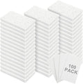 Zhengmy 100 Pieces Sponges Bulk Sponges Kitchen Compressed Sponge Natural Dish Sponge Compressed Wood Pulp Cleaning Without Scratching for Kitchen Bathroom, 3.9 x 2.4 x 0.12 Inch (White)