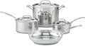 Cuisinart 7-Piece Stainless Steel Pots and Pans Set, Cookware Set Compatible with Induction, Electric, Gas Cooktops, Aluminum Core for Quick Even Heat, Cool Grip Handles, Dishwasher Safe, Oven Safe | Dishwasher-safe pots and pans set with oven/inductio...