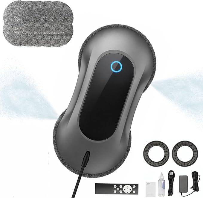 2026 Completely Upgraded Window Cleaning Robot with Smart AI Navigation, Dual Water Spray with 5500Pa Suction Automatic Glass Cleaning Robot for High-Rise Windows and Mirrors