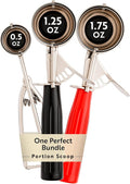 Restaurantware Bundle: 3 Ice Cream Scoops Trigger Release Stainless Steel Dishers 0.5/1.25/1.75 Ounce Cookie Scoops For Baking, Silver, Black and Red, Portion Control, Cookie Dough, Cupcake Batter