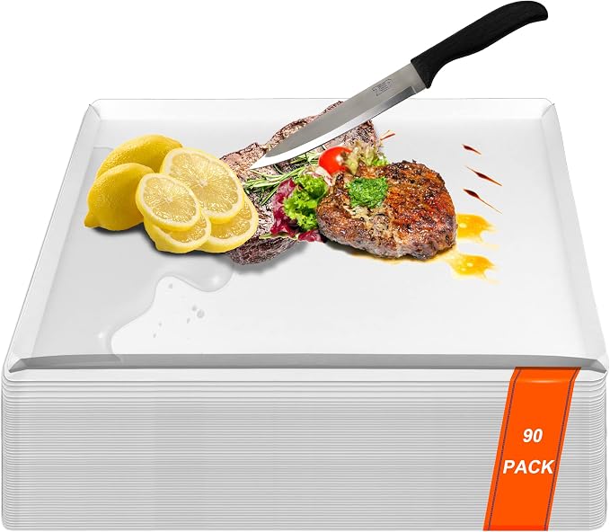 ZVP Disposable Cutting Boards, Collapsible Cutting Board Sheet, Plastic Cutting Board for Kitchen, Flexible Cutting Mats for Commercial Use, 17 x 12 In, 90 Count