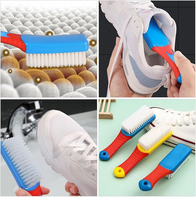 6pcs Shoe Washing Brush Set with Hard Bristles, Sturdy Plastic Scrub Brushes for Laundry and Clothes Cleaning, Multi-Purpose Tools for Household Use
