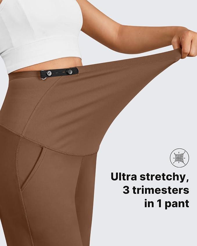 G4Free Fleece Lined Maternity Yoga Pants Winter Pregnancy Work Trousers