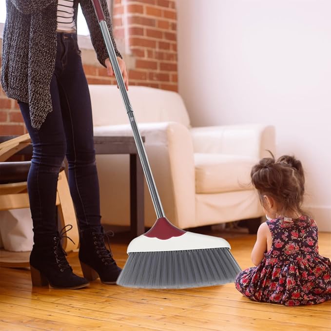 Healifty 1set Broom and Dustpan Handle for Easy Cleaning Home Office and Kitchen Soft Bristles for Efficient Dust Collection and Versatile Use