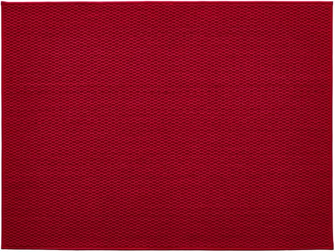 TYUU Large Christmas Bathroom Rugs Non Slip Washable Bath Rugs Super Absorbent Bathroom Rug Thin Quick Dry Low Pile Bath Mats, Red 36"x48"