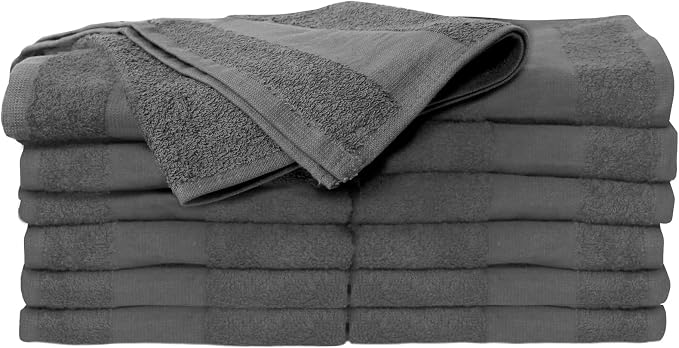 ForPro 12ct Bleach Tough Salon Towels, 16Wx27L in, Cool Grey, 100% Cotton | for Salon, Spa & Gym Use, Hand Towels, Bleach-Safe Salon Towels, Absorbent Spa Towels, Barber Towels, Salon & Spa Essentials