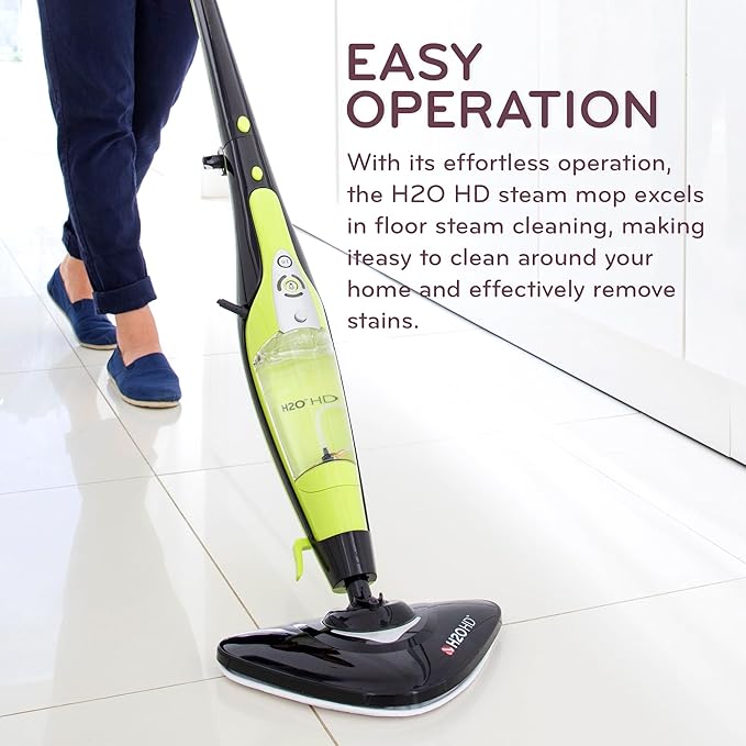 H2O HD Steam Mop & Handheld Steam Cleaner | 3-in-1 Floor Steamer | 1500W Power & 450ml Removable Tank | Foldable Storage | Hardwood, Tile & Laminate Cleaner