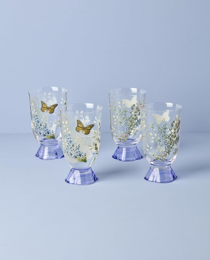 Lenox 897831 Butterfly Meadow Herbs Tall Tumblers, Set Of 4